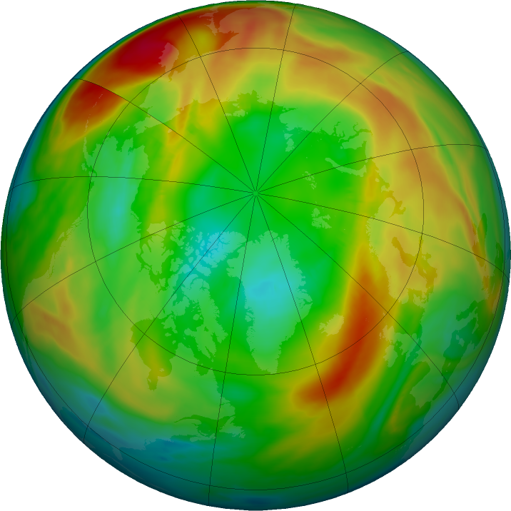 Arctic ozone map for 23 February 2022